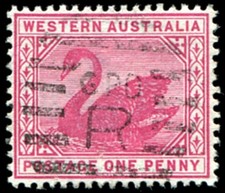 Western Australia 1898 1d Carmine Barred GPO R PMK