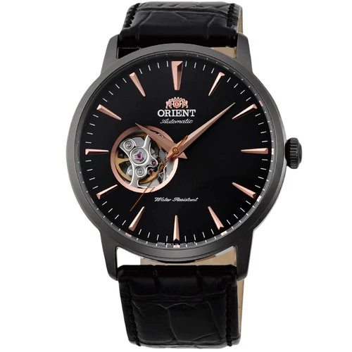 Orient Men's Classic Open Heart Black Dial Automatic 41mm Watch AG02001B