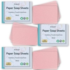 Paper Soap Sheets for Hand Washing - 300 Sheets Portable Dissolvable Mini T...