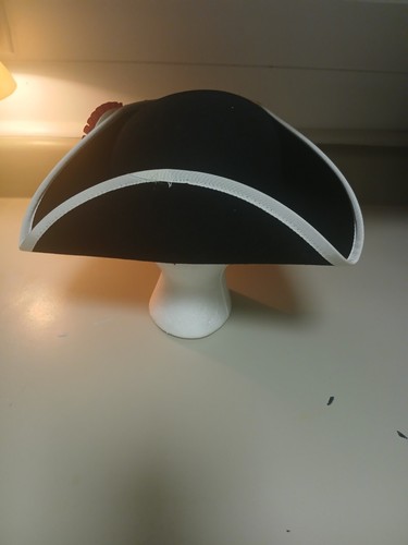 Vintage Men Black Tricorn Hat withPin IEAR '76 EIAR - Picture 2 of 8