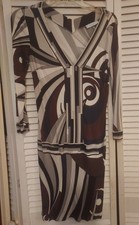 EMILIO PUCCI Dress5 Geometric Print 100 Rayon Multicolor IT40 US6