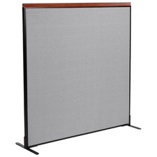 60-1/4"W x 61-1/2"H Deluxe Freestanding Office Partition Panel Gray