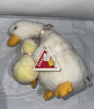 Dakin Yellow White Waddle And Quack Mom And Baby Duck Swan Bird Plush 1994 VTG