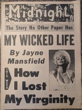Midnight Newspaper 6/18/1967, Jayne Mansfield Cover/Feature