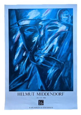 Helmut Middendorf Head Runner Original Plakat Ausstellung Stockholm 1984