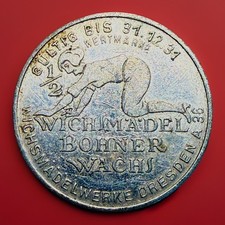 1/2 Mark 1931 Dresden Wichsmädel Bohner Wachs Münze in Ss