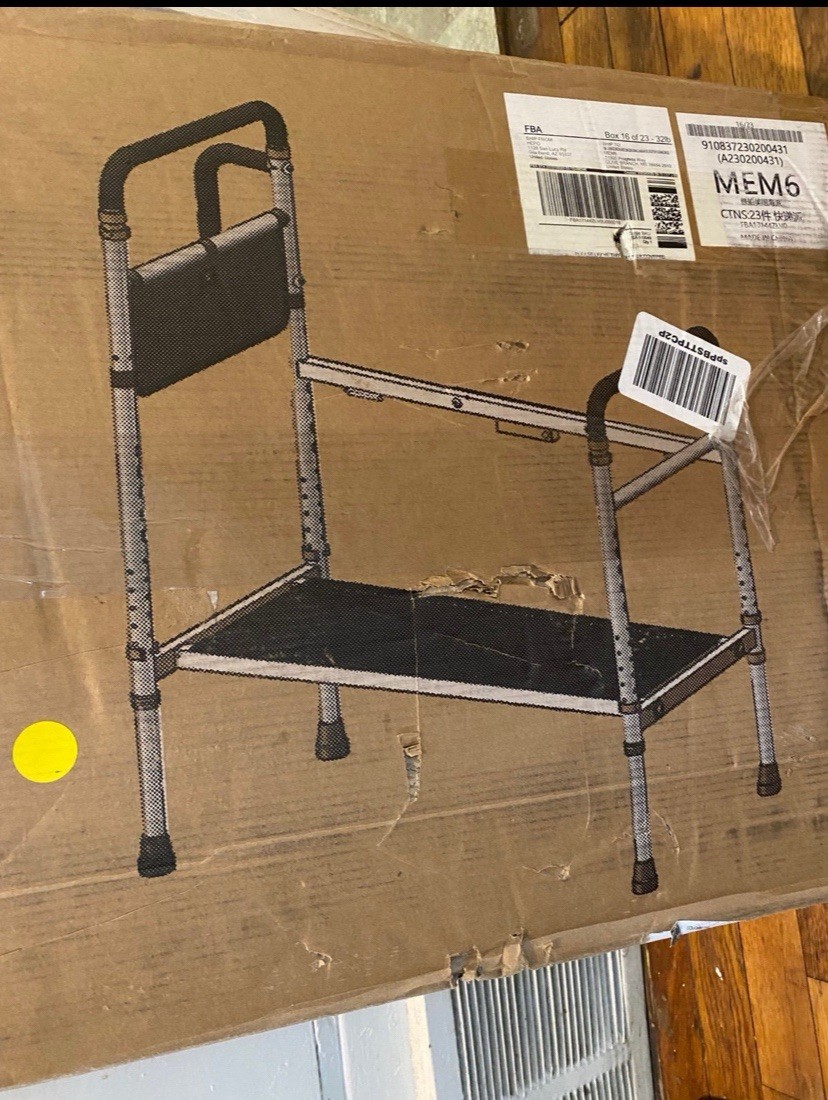 HEPO Bed Step Stool Assist Rail For Ederly 600 Lb Support