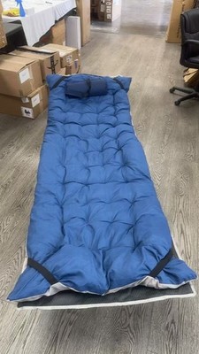 75  Folding Camping Cot Bed w/ Mattress Pillow Portable Heavy Duty Grey