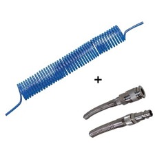 TUBO POLIURETANO 8X5,5 10 M COMPRESSORE ARIA COMPRESSA SPIRALE CODOLO + RACCORDI