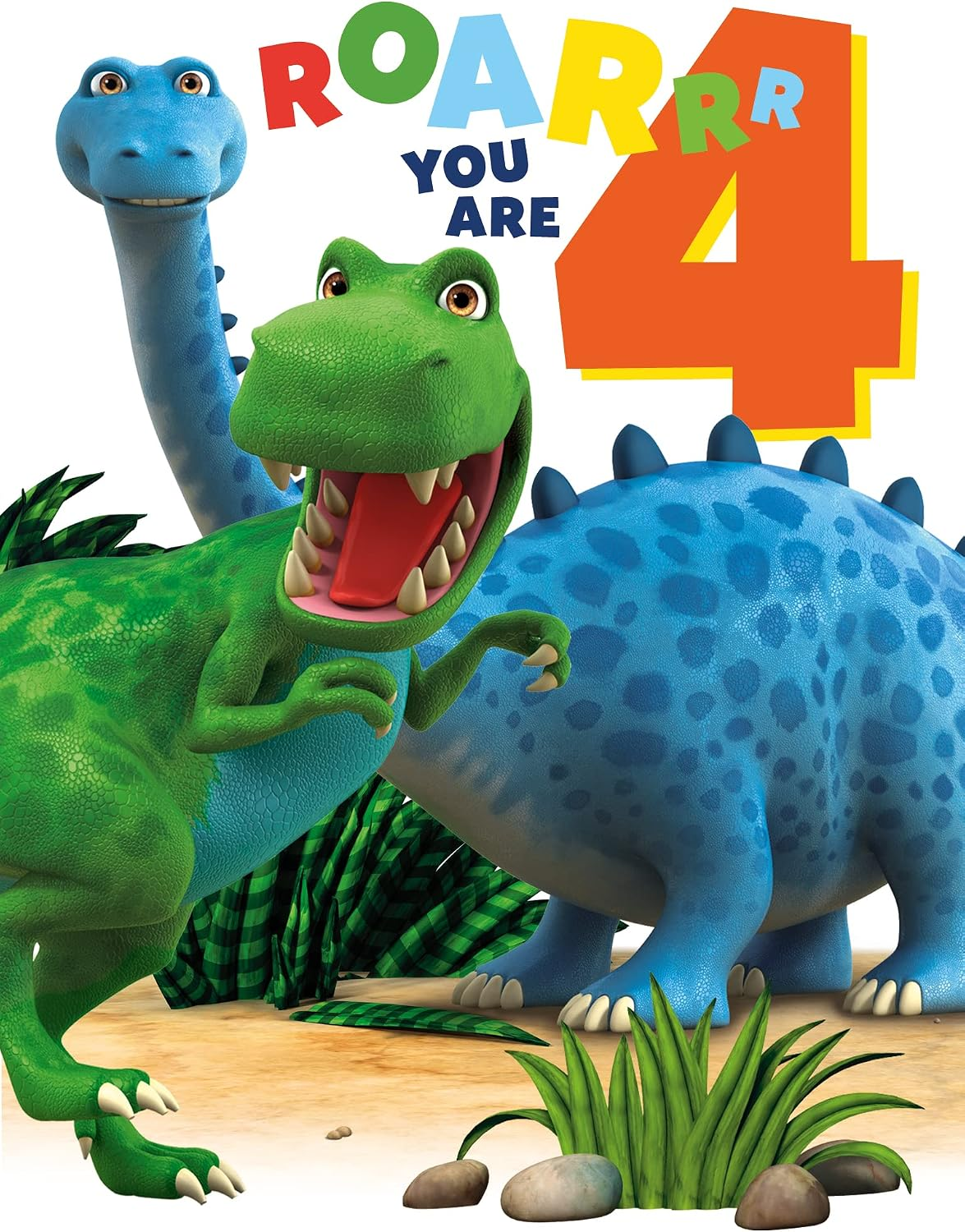 Age 4 Birthday Card, Dinosaur Roar Age 4 Birthday Cards, Birthday Card 4Th Birth