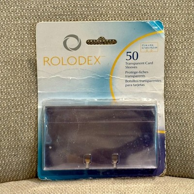Vintage Rolodex 50 Clear Transparent Card Protectors Sleeves New NOS