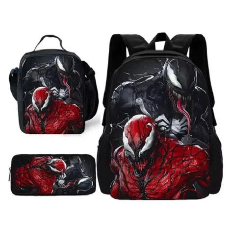 3pcs Kids Spider Backpack Set, School Backpack, Lunch Bag, Pencil Case