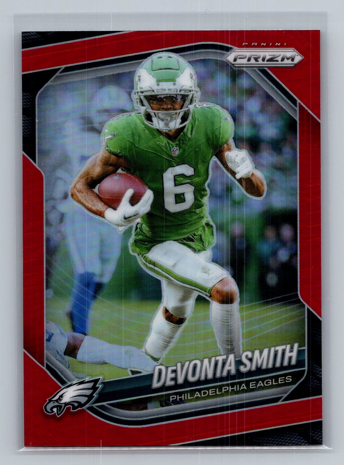 DeVonta Smith 2025 Panini Prizm #70 Red Retail SSP Eagles
