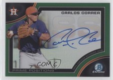 2015 Bowman Chrome Prime Position Green Refractor 82/99 Carlos Correa Auto 9aj