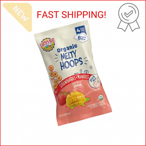 Earth's Best Organic Melty Hoops, Bite-Sized Snacks for Babies 8 Months and Up,