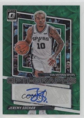 2023 Donruss Optic Opti-Graphs International Green Prizm Jeremy Sochan Auto 0w77