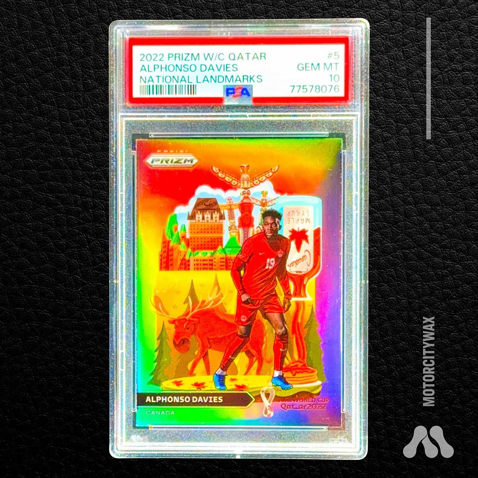 ALPHONSO DAVIES — 2022 Panini Prizm World Cup National Landmark PSA 10 - Pop 17