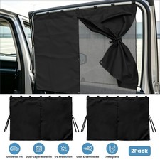 Magnetic Car Window Shade 2 Pack Dual Layer Polyester UV Blocking
