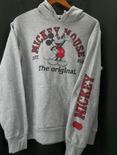 Disney Mickey Mouse The Original Grey Hoodie Sweatshirt Size Small