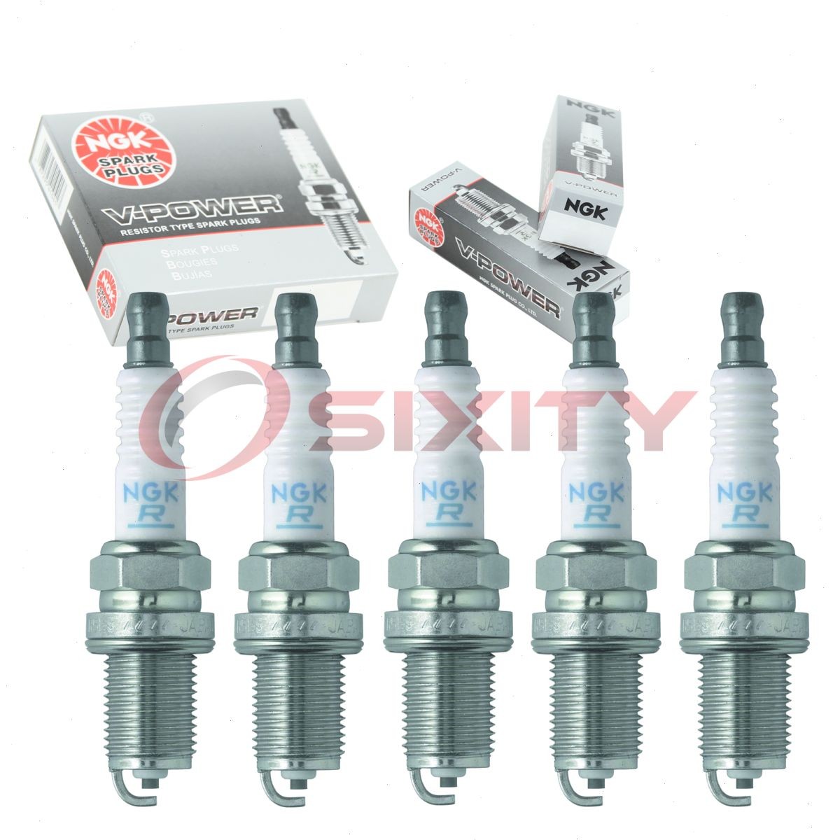 5 pcs NGK V-Power Spark Plugs for 2001-2009 Volvo S60 2.3L 2.5L 2.4L L5 - jn