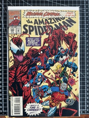 1993 MARVEL COMICS AMAZING SPIDER-MAN #380 VINTAGE MAXIMUM CARNAGE PT 11