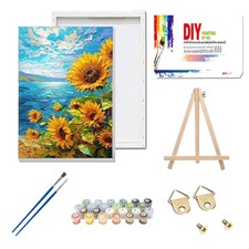 Sunflower Framed Paint by Numbers Kit for Adults Beginners 8x12 Inch Art Set