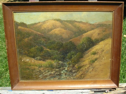 EARLY CALIFORNIA PLEAIN AIR LANDSCAPE THOMAS H. RABJOHN 1852-1943 ...