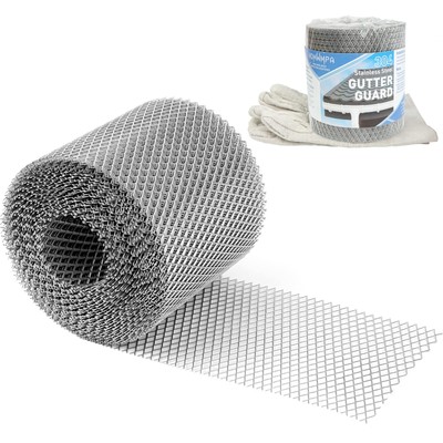 Gutter Guard 5 inch, 304 Stainless Steel Gutter Sceen Mesh Roll, Leaf Filter ...