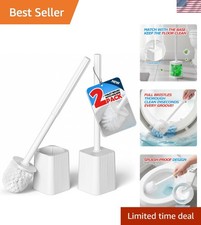 2-Pack Toilet Bowl Brush Holder Set - Ergonomic Design for Effortless Cleaning