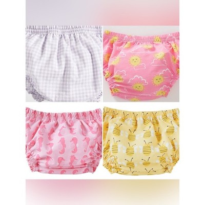 4 Pottery Barn Baby Diaper Covers 3-6 Month Bumble Bee Seahorse Sun Gingham NWT