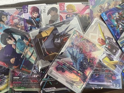100 MIXED Gundam TCG Cards Bulk Lot- C/U/R holos/LR from GD02/GD03/GD04/GD05