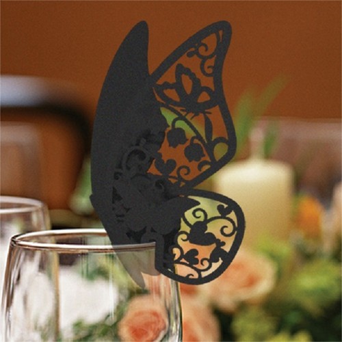 Butterfly Wedding Place Name Cards. Glass Laser Cut on Luxury Pearlescent Card - Picture 22 of 23