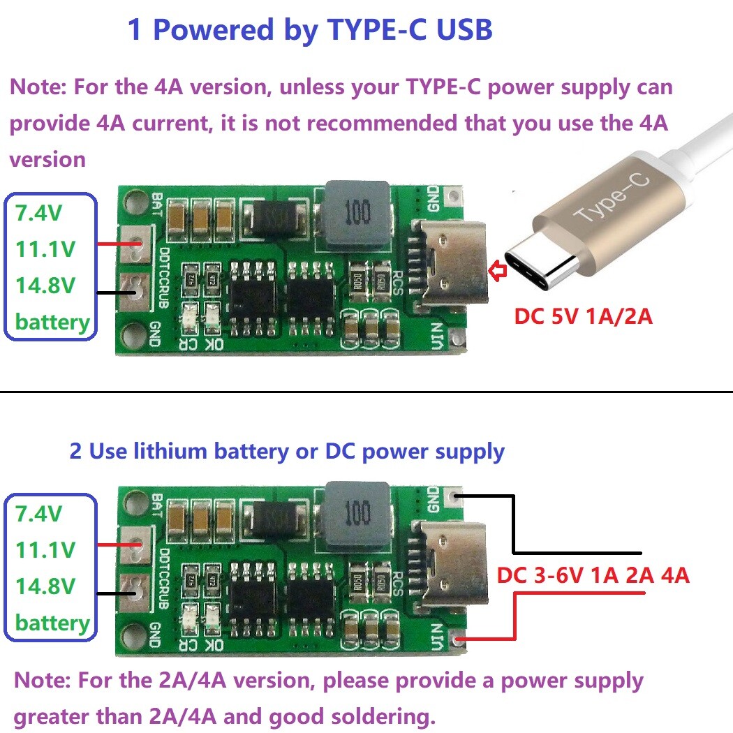 2S 3S 4S 8.4V 12.6V 16.8V Step-Up Boost Lipo Li-Ion Dc 5V Type-C Charger | eBay 2S 3S 4S 8.4V 12.6V 16.8V Step-Up Boost Lipo Li-Ion Dc 5V Type-C Charger | eBay