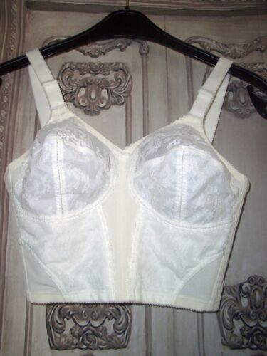 Triumph Doreen VINTAGE Spitzen Mieder Long BH 80 C weiß Pin Up Bra NEU ...