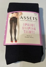 Assets by SPANX Women's Opaque Shaping Tights Black Size 5