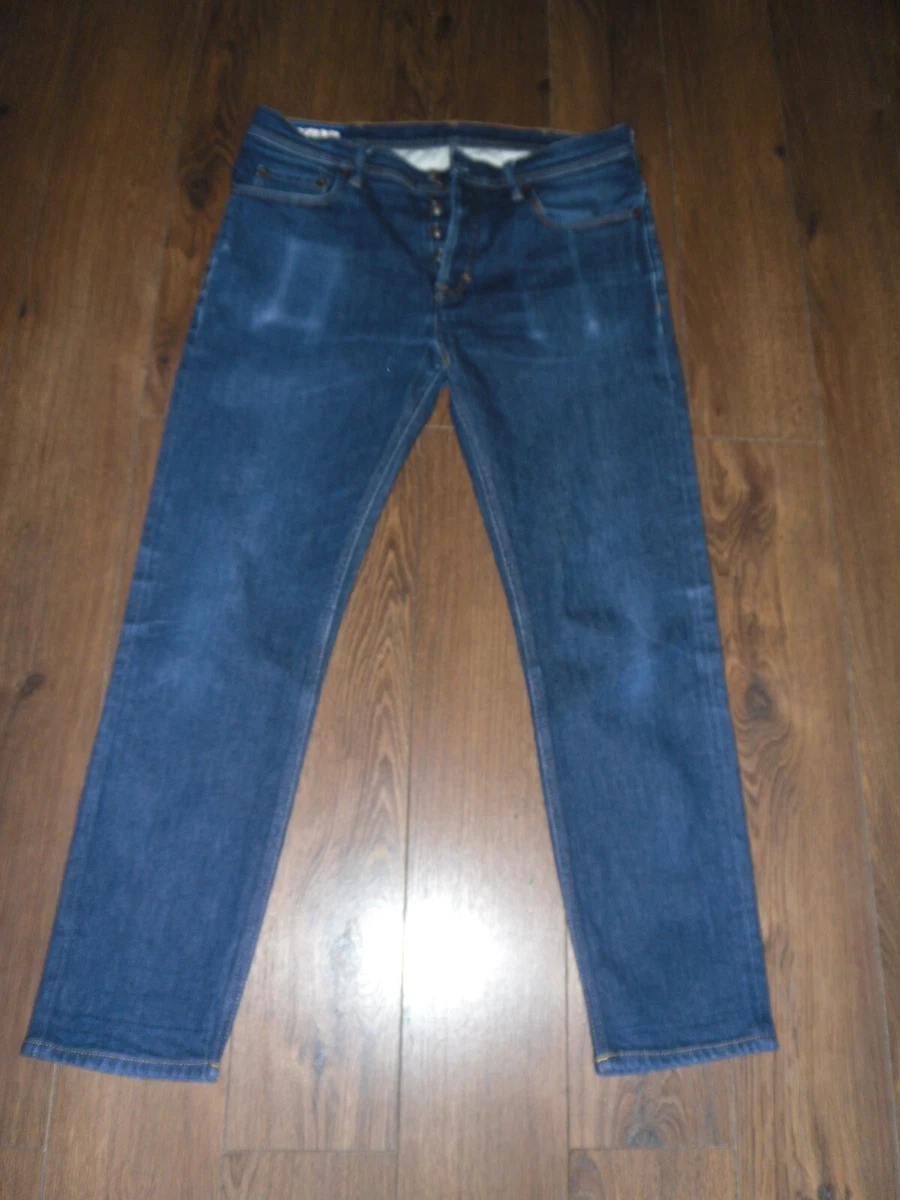 ACNE STUDIOS BLA KONST RIVER INDIGO SLIM FIT TAPERED CROPPED JEANS 32X32 (33X27)