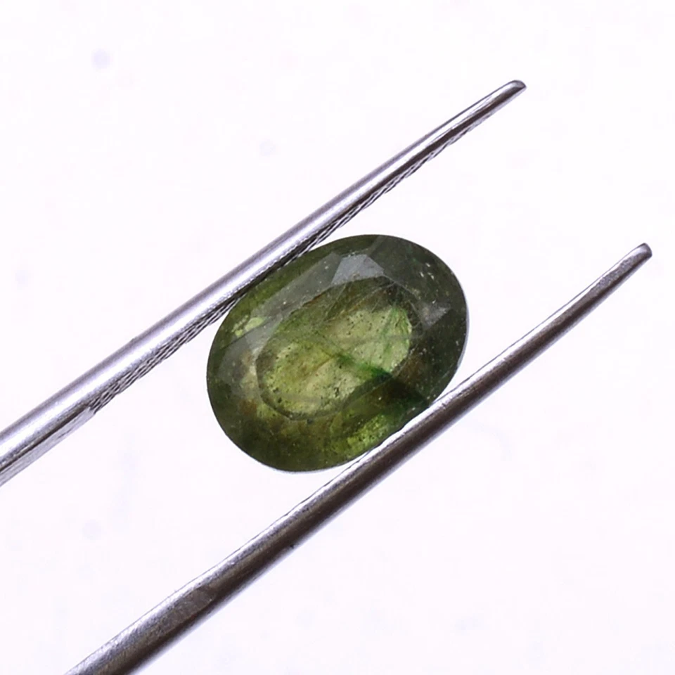 3.75 Cts Peridot Natürlich Unbehandelt Oval Schliff 10mm 7mm Ringgröße Lose - Bild 3 von 4