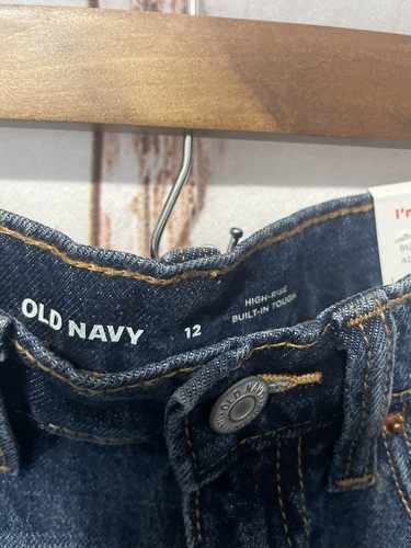 Old Navy Distressed High Rise Jean Shorts W/American Flag Size Girl's Size12-NWT - Picture 6 of 8