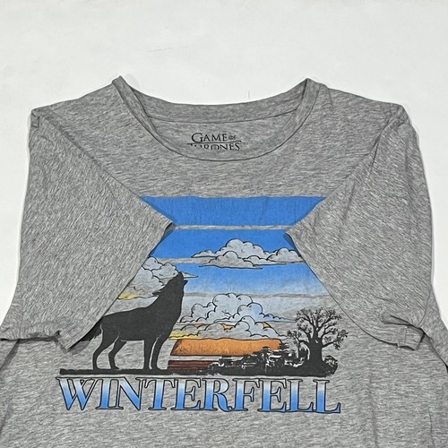 Game Of Thrones Isaac Morris Winterfell Direwolf Stark Gray Shirt Size Medium - Picture 14 of 15