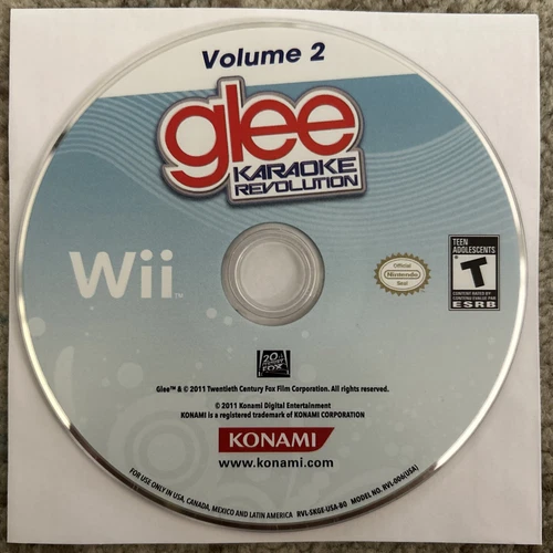 🔥 Karaoke Revolution: Glee - Vol. 2 (Nintendo Wii, 2011) Mint Disc Only!