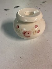 Homco White Ceramic Candle Holder Hand Painted Flowers Taper XX