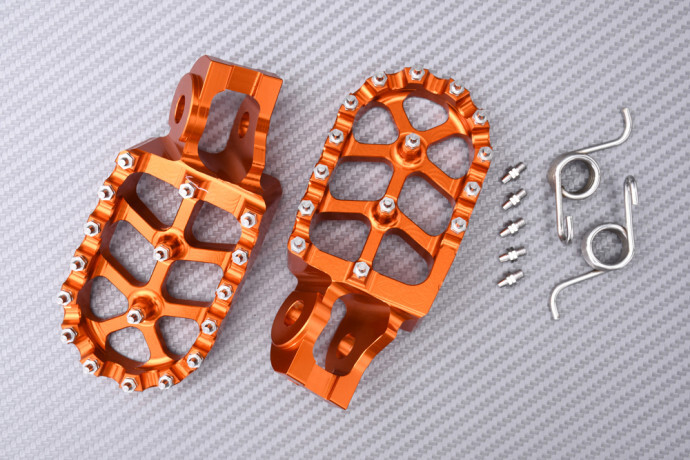Repose-pieds alu orange pour KTM XCF-W 350 pour remplacer l'origine