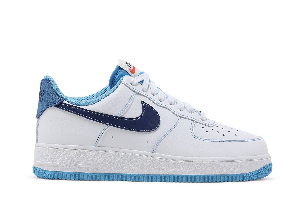 靴 NIKE AIR FORCE 1 07 LOW White  Blue Nike Air Force 1 07 Low University Blue White UNC Women's