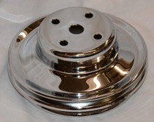 Chrome Big Block Chevy Long Water Pump Double Groove V-belt Pulley 396 454 Bbc