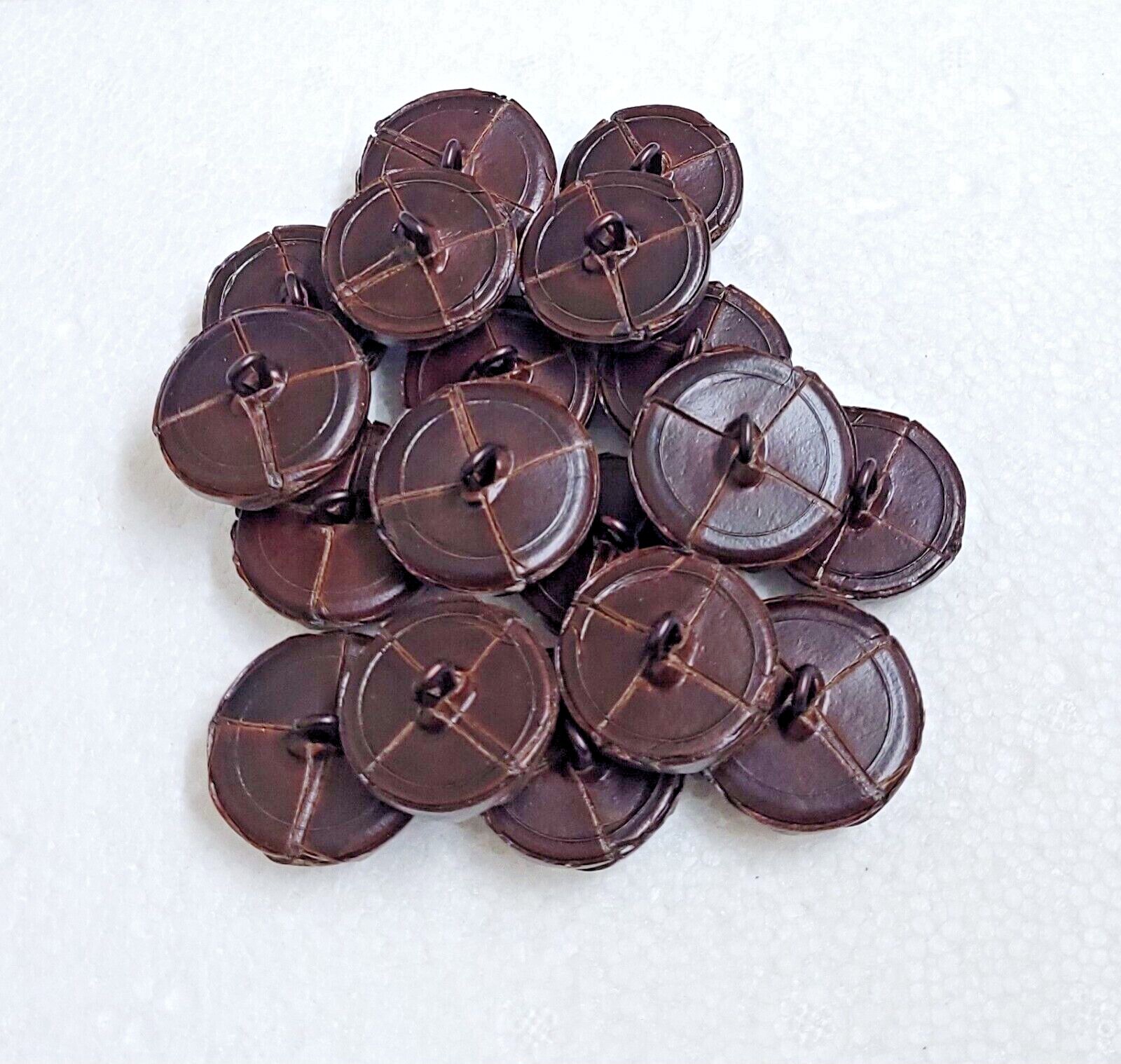 Real Leather Football Buttons 23mm 25mm 26mm Shank Black Brown Sport