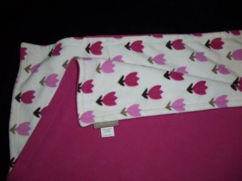 Dwell Studio Target Pink Cream Tulip Fleece Baby Blanket Security Lovey - Picture 2 of 2