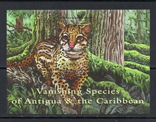 R4912 Antigua 2001 Faune Ocelot FEUILLE MNH