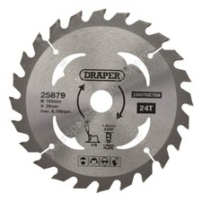 Draper TCT Cordless Construction Circular Saw Blade for Wood & Composites, 165 x