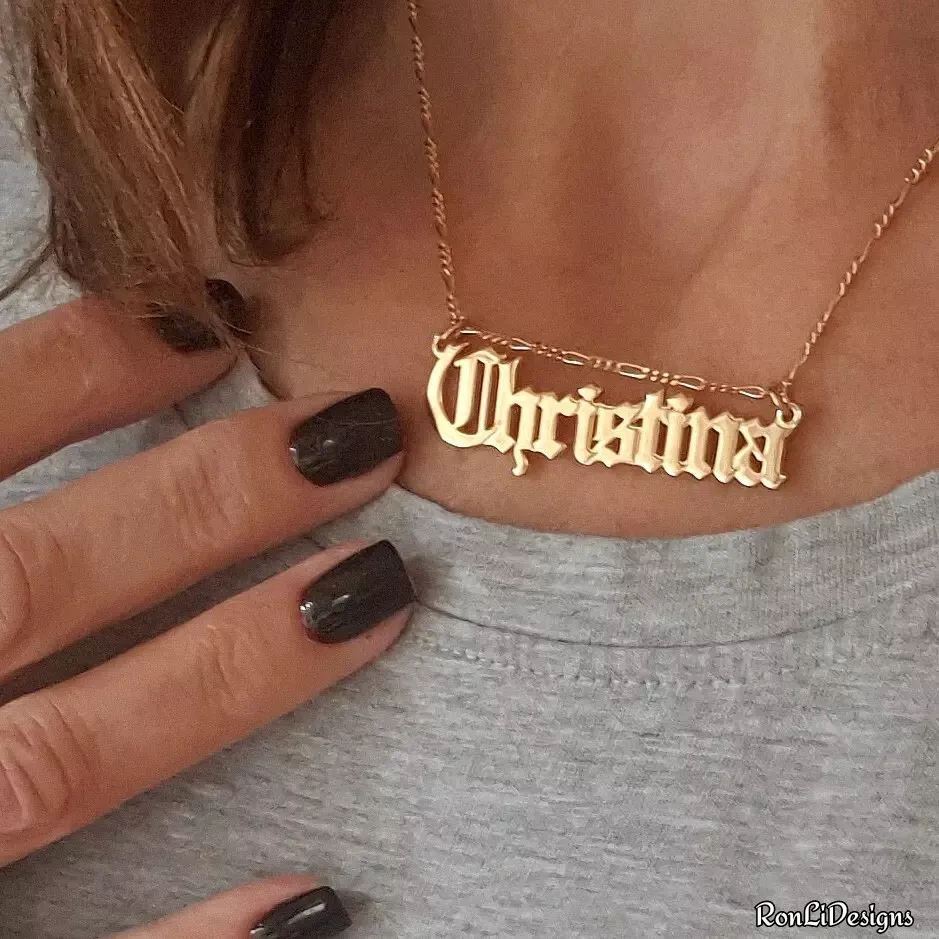 Gold Plated Stylish Name Necklace