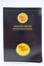 Topo Chico Mineral Water Bottle Cap Enamel 1" Pin Advertisement Collectible